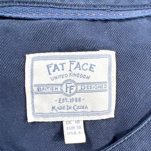 Fat Face Navy Blue Short Sleeve Button Front Jumpsuit Womens 6 EUC thumbnail 8