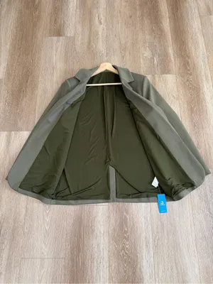 NWT Cupshe x JoJo Olive Green Longline Blazer Size Small thumbnail 6