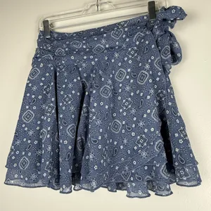 Aerie Navy Paisley Mini Skirt‎ thumbnail 4