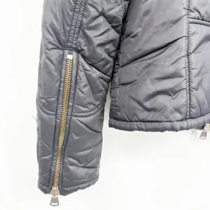 Diesel Womens Black Vintage Y2K Quilted Moto Utility Bomber Jacket Size L thumbnail 6
