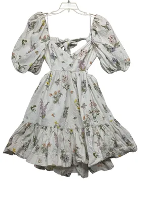 Zimmerman size 3 US size 8/10 White Floral Puff-Sleeve mini dress thumbnail 2