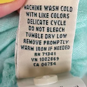 L.L. Bean Premium Washable Linen Long Tunic Top Size Large 100% Linen Fair Aqua thumbnail 7