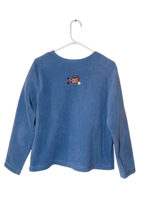 VINTAGE CROFT & BARROW Fleece Embroidered Granny Cardigan thumbnail 4