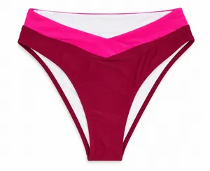 Woman’s Cupshe Color Block Pink and Red Bikini Bottoms Size Large thumbnail 1