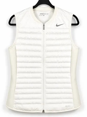 Nike AeroLoft Womens Golf Vest Large White Quilted Full Zip Lightweight thumbnail 2