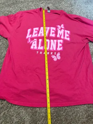 (Gildan) Pink Leave Me Alone Butterfly Tee: Size XL thumbnail 6