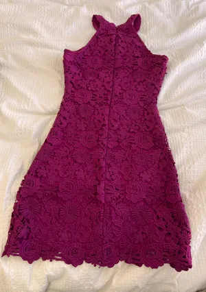 Lulus Magenta Lace Dress thumbnail 3