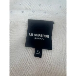 Le Superbe Aura Embellished Off-The-Shoulder‎ Sweater in Snow thumbnail 12