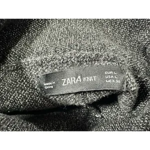 Zara Knit Women’s Gray Mock Neck Short Sleeve Sweater Top - Size L - Minimalist thumbnail 7