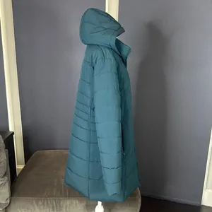 Swiss Tech Women’s Blue Green Puffer Jacket Hooded Quilted Design Size L 12/14 thumbnail 5