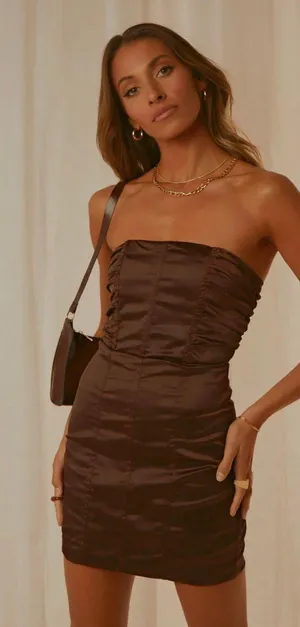 Peppermayo brown corset dress thumbnail 1