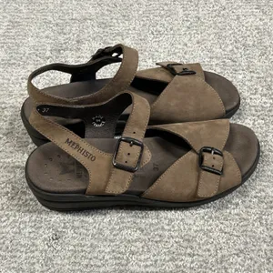 Mephisto Air Relax Sandals Women 6 Brown Leather Strap Buckle EU 37 Comfort thumbnail 6