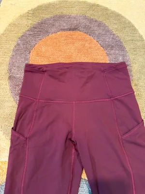 Lululemon Fast and Free High Rise Tight Leggings Burgundy Maroon Size 4 thumbnail 4