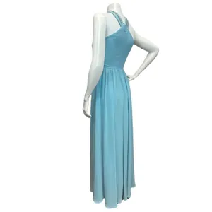 Lulus‎ Women's XS Beaded Twist Front Prom Blue Bridesmaid Chiffon Maxi Dress thumbnail 12