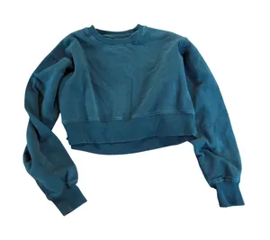 Cotton On Womens XS Forest Green Cropped Crew Neck Sweatshirt‎ Long Sleeve thumbnail 1