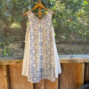 Free People Ancient Mystery Beaded Shift Dress In Tea Combo Size M thumbnail 2