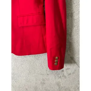 J.Crew Schoolboy Red Wool Blend Blazer Gold Button Preppy Academia Career 2 Tall thumbnail 2
