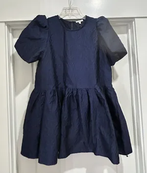 NWT TCEC Navy Blue Jacquard Mini Dress Sz Large Homecoming Wedding Cocktail thumbnail 1