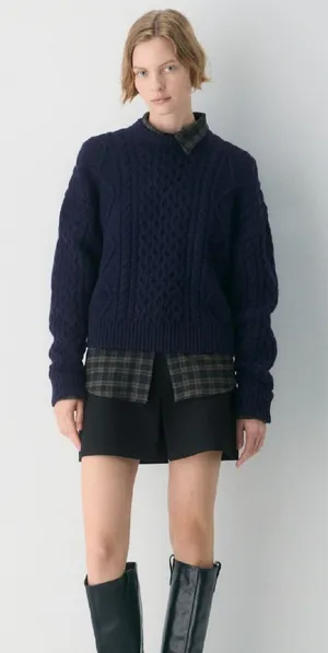 Aritzia - Heritage Knit Merino Wool Crew Hi-Hip Sweater thumbnail 1