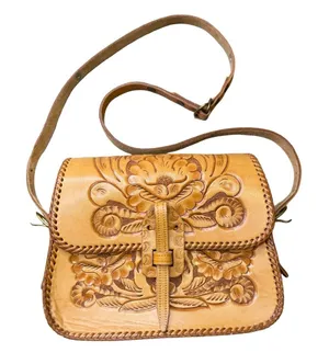 🤎 Clifton’s Vintage Hand-Tooled Leather‎ Shoulder Bag Western Purse 🤎 thumbnail 1