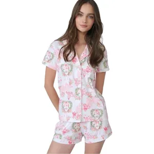 NEW Roller Rabbit Love Shack Fancy Monkey Beaux‎ Pajamas Set XL RARE NWT thumbnail 2