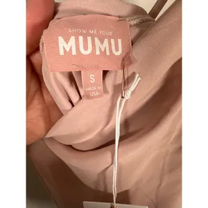 Show Me Your Mumu‎ Verona Cowl Neck Dress Dusty Pink Beige Chiffon Womens Size S thumbnail 9
