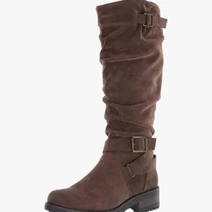 Brown suede like Slouchy y2k style Knee High Boots – Y2K Indie Cowgirl rave 6.5 thumbnail 7