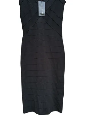 NWT Karen Millen BodyCon Bandage Dress Black Size 2 thumbnail 4