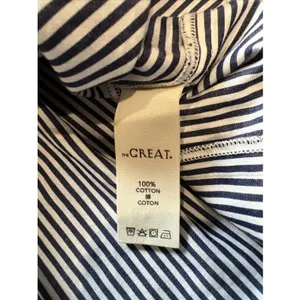 The Great. Blue & White Pinstripe Button Down Shirt Size 1 Oversized Boxy Fit thumbnail 5