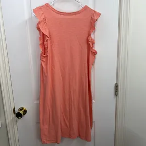 Universal Thread coral scoop‎ neck ruffle sleeve casual 100% cotton knee dress L thumbnail 7