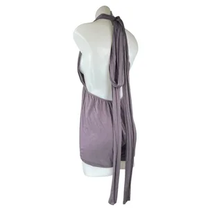 Lulus Purple Halter Plunge V Neck Sleeveless Open Back Romper Shorts Size L thumbnail 3