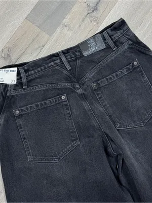 Free People Olsen Cuffed Barrel Jeans Black 28 Baggy Streetwear High Rise Grunge thumbnail 8