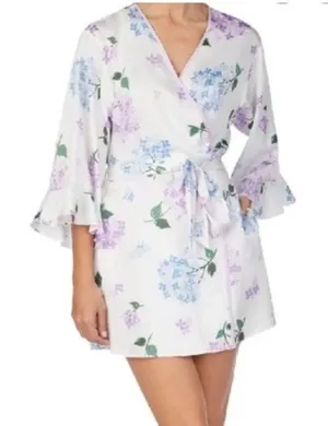 Kate‎ Spade White Floral Robe Women’s Size M Medium Bridal Wedding Casual Short thumbnail 1
