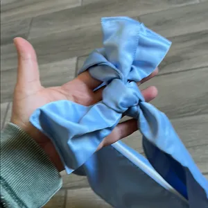 Blue Satin Shoulder Bag with Knot Detail thumbnail 4