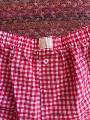 Red Gingham Women's boxer Shorts Size L thumbnail 2
