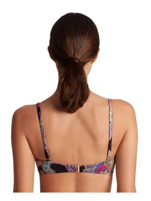 NWT Lauren Ralph Lauren U-Wire Bikini Top Swim Bordado Paisley Black Multi 12 thumbnail 2