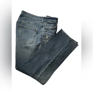 Pilcro Blue Distressed Straight Leg Jeans thumbnail 13
