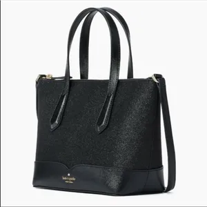 Kate Spade Black Glitter Tote Crossbody Satchel NWT thumbnail 5