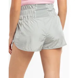 Free People FP Movement Womens Silver The Way Home High Rise Sporty Run Shorts L thumbnail 2
