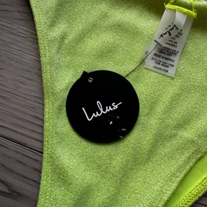 Lulus Green Sparkly High Rise Bikini Bottoms thumbnail 3