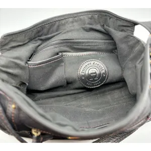 Etienne Aigner Black Leather Purse Shoulder‎ Bag Adjustable Strap & Front Po thumbnail 5