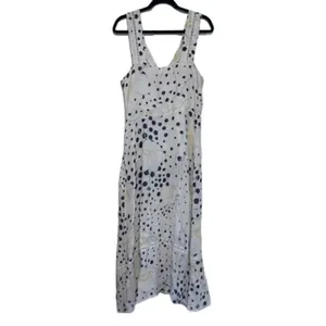 SEE‎ BY CHLOÉ Polka Dot Print Long Maxi Dress White Sleeveless Pockets size 10 thumbnail 6