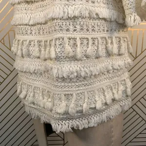 Anthropologie Love Sam Top Blouse Off the Shoulder Tassel Fringe‎ Size Medium thumbnail 7
