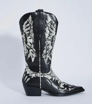 Nasty Gal Black Cowgirl Boots thumbnail 1