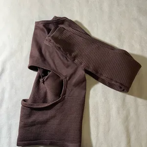 FP Movement Free People Thermal Henley Top • Brown Waffle Knit Long Sleeve thumbnail 6