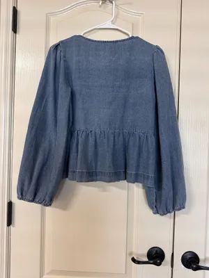 Boutique Denim bow tie top thumbnail 3