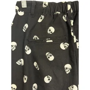 HOT TOPIC Black White Skull Print Tapered Alternative Goth Pants Small‎ thumbnail 6
