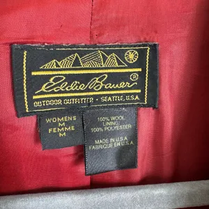 Eddie Bauer Vintage Red 100% Wool Lined Pea Coat Made In USA Women's Size Medium thumbnail 5