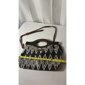 Myra Bag Azure Printed Aztec Womens Brown Tan Canvas Leather Print Boho Shoulder thumbnail 12