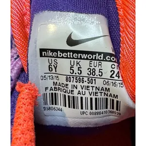 Nike Running Shoes Youth Size 6Y Purple‎ Pink Blue Athletic 807596-501 Sneakers thumbnail 8